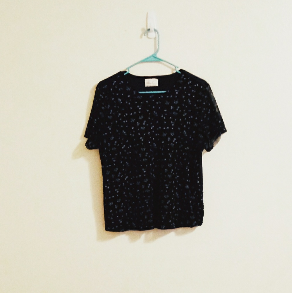 Kathie Lee| Mesh Sleeve Blouse